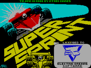 Super Sprint title screen for ZX Spectrum